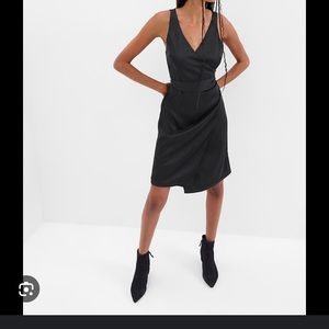 Gap satin wrap mini dress